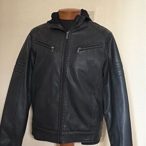 Structure Faux Leather/Sherpa Jacket